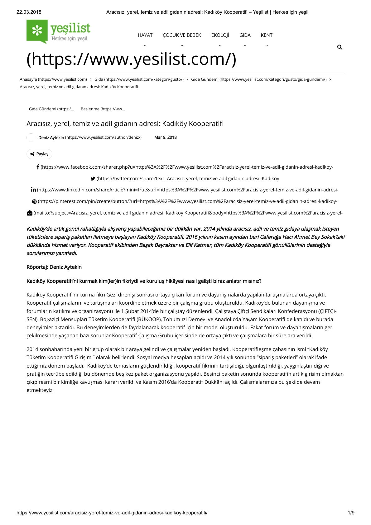 Yeşilist Röportaj - Sayfa 1